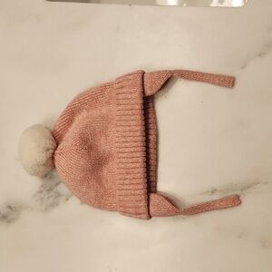 Baby Sherpa-Lined Poof Beanie Hat Pink - Gap 12-18months
